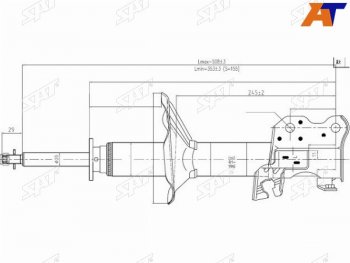 Стойка передняя LH SAT Nissan Sentra 5 B15 (2000-2006)