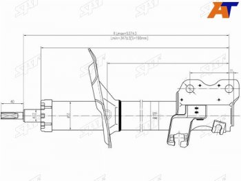 Стойка передняя LH SAT Nissan Cefiro A33 (1998-2003)