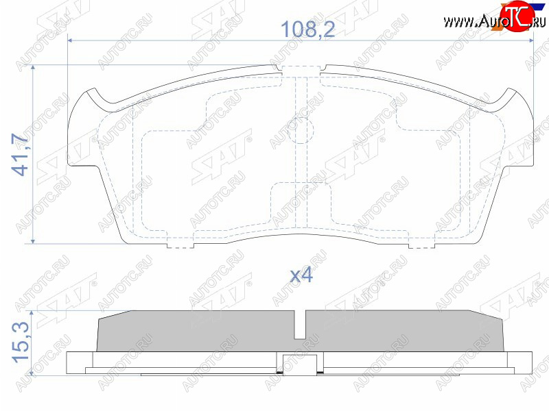 1 289 р. Колодки тормозные передние FR-FL SAT  Suzuki Aerio  RA21S, RC51S (2001-2007) седан дорестайлинг, cедан рестайлинг  с доставкой в г. Набережные‑Челны