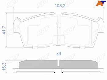 1 289 р. Колодки тормозные передние FR-FL SAT  Suzuki Aerio  RA21S, RC51S (2001-2007) седан дорестайлинг, cедан рестайлинг  с доставкой в г. Набережные‑Челны. Увеличить фотографию 2