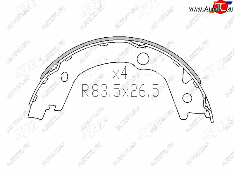 1 239 р. Колодки барабанные задние RH-LH SAT Hyundai Santa Fe DM дорестайлинг (2012-2016)  с доставкой в г. Набережные‑Челны