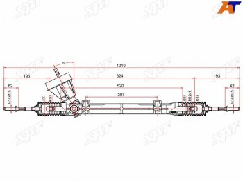 6 649 р. Рейка рулевая без ГУ LHD SAT Renault Logan 2 дорестайлинг (2014-2018)  с доставкой в г. Набережные‑Челны. Увеличить фотографию 2