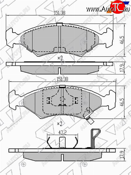 1 069 р. Колодки тормозные передние FL-FR SAT  Chevrolet Cobalt (2011-2023), KIA Sportage  1 JA (1993-2006), Ravon R4 (2016-2020)  с доставкой в г. Набережные‑Челны