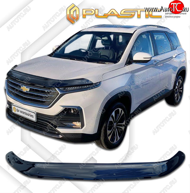 2 369 р. Дефлектор капота (ОАЭ) CA-Plastic Exclusive  Chevrolet Captiva  CN202S (2018-2025) дорестайлинг (classic черный, без надписи)  с доставкой в г. Набережные‑Челны