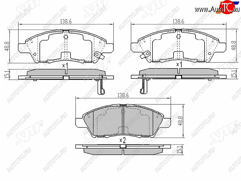 1 179 р. Колодки тормозные перед FR-FL SAT  Nissan Cube  3 (2008-2024)  с доставкой в г. Набережные‑Челны