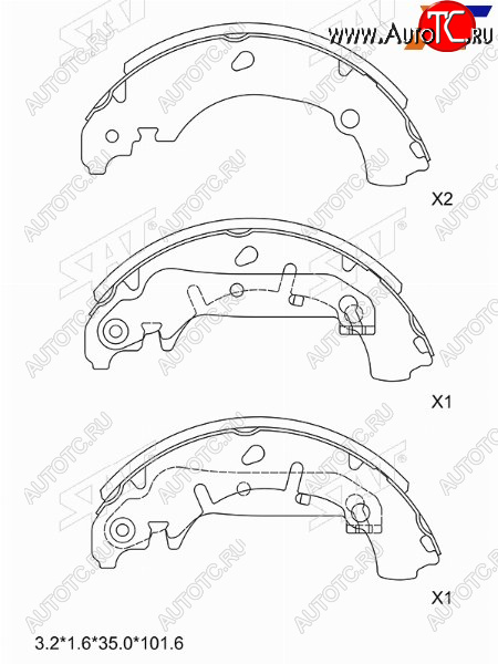 1 789 р. Колодки тормозные задние RH-LH SAT  Ford Fiesta ( 4,  5) (1995-2008), Mazda 2/Demio  DY (2002-2007)  с доставкой в г. Набережные‑Челны