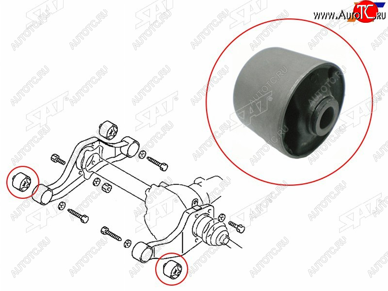 369 р. Сайлентблок подушки переднего дифференциала FR SAT  Mitsubishi Delica  4 - Pajero ( 3 V70,  3 V60,  4 V90,  4 V80)  с доставкой в г. Набережные‑Челны