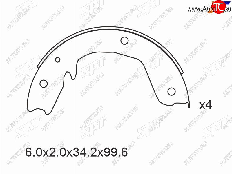 2 149 р. Колодки тормозные задние RH-LH SAT  Mitsubishi Pajero ( 3 V70,  3 V60,  4 V90,  4 V80) (1999-2020) дорестайлинг, дорестайлинг, рестайлинг, рестайлинг, дорестайлинг, дорестайлинг, 1-ый рестайлинг, 3 дв. 1-ый рестайлинг, 2-ой рестайлинг  с доставкой в г. Набережные‑Челны