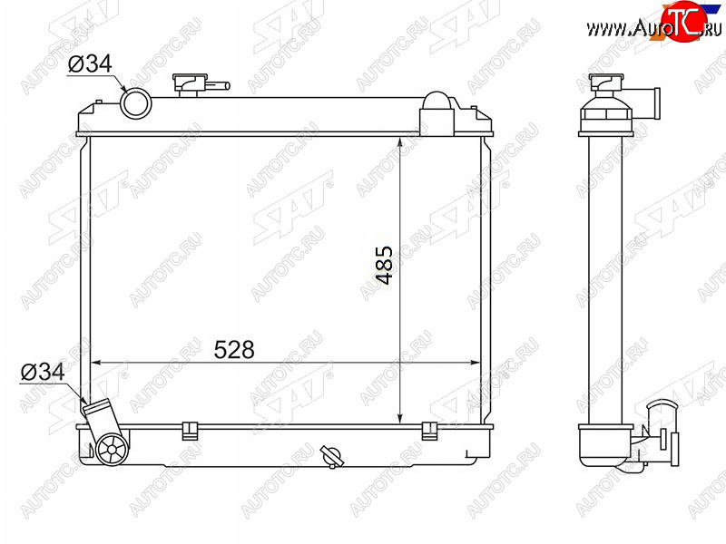 11 399 р. Радиатор SAT Toyota Town Ace 3 (1996-2008)  с доставкой в г. Набережные‑Челны