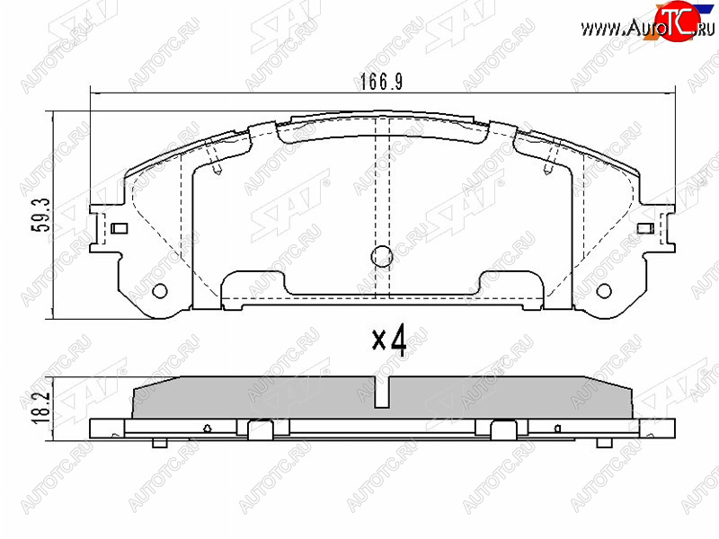 1 349 р. Колодки тормозные перед FL-FR SAT Lexus RX350 AL10 дорестайлинг (2008-2012)  с доставкой в г. Набережные‑Челны