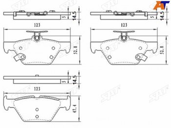 1 079 р. Колодки тормозные барабанные задние LH-RH SAT Subaru Outback BS/B15 рестайлинг универсал (2017-2021)  с доставкой в г. Набережные‑Челны. Увеличить фотографию 1