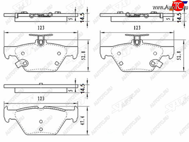 1 079 р. Колодки тормозные барабанные задние LH-RH SAT Subaru Outback BS/B15 рестайлинг универсал (2017-2021)  с доставкой в г. Набережные‑Челны