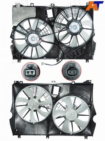 13 449 р. Диффузор радиатора в сборе SAT Lexus RX350 AL20 дорестайлинг (2015-2019)  с доставкой в г. Набережные‑Челны. Увеличить фотографию 1