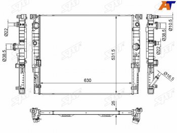 Радиатор охлаждающей жидкости SAT BMW 7 серия G11-G12 дорестайлинг,седан (2015-2019)