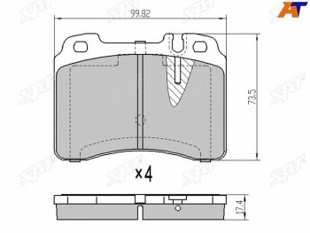 1 179 р. Колодки тормозные перед FR-FL SAT  Mercedes-Benz E-Class  W210 (1996-2003) дорестайлинг седан, дорестайлинг универсал, седан рестайлинг, универсал рестайлинг  с доставкой в г. Набережные‑Челны. Увеличить фотографию 1