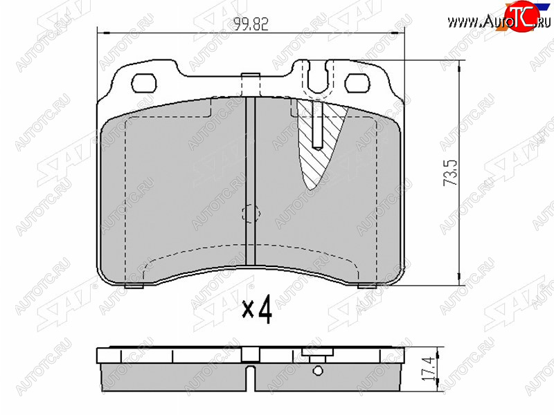 1 179 р. Колодки тормозные перед FR-FL SAT Mercedes-Benz E-Class W210 универсал рестайлинг (1999-2003)  с доставкой в г. Набережные‑Челны