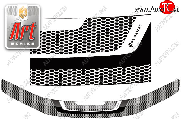 2 159 р. Дефлектор капота CA-Plastic  Lexus HS250h  F10 (2009-2013) дорестайлинг (Серия Art черная)  с доставкой в г. Набережные‑Челны