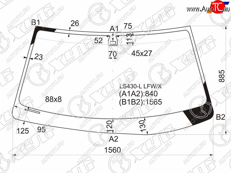 10 649 р. Стекло лобовое (Датчик дождя) XYG  Lexus LS430  XF30 (2000-2003) дорестайлинг  с доставкой в г. Набережные‑Челны