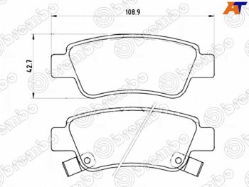 Колодки тормозные задние RH-LH SAT Honda CR-V RE1,RE2,RE3,RE4,RE5,RE7 рестайлинг (2009-2012)