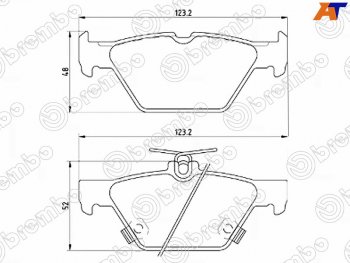 5 599 р. Колодки тормозные задние RH-LH SAT Subaru Outback BS/B15 дорестайлинг универсал (2014-2018)  с доставкой в г. Набережные‑Челны. Увеличить фотографию 1