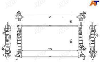 Радиатор SAT Ford Focus 2 хэтчбэк 3 дв. дорестайлинг (2004-2007)