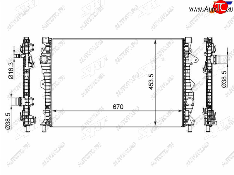 15 899 р. Радиатор охлаждающей жидкости SAT   Land Rover Discovery Sport  L550 - Range Rover Evoque  1 L538  с доставкой в г. Набережные‑Челны