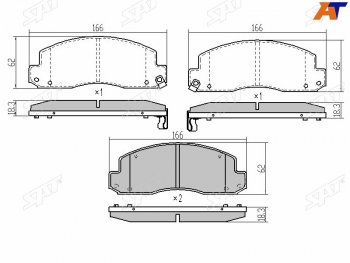 1 599 р. Колодки тормозные перед FL-FR SAT  Toyota Dyna  XZU (2002-2006) бортовой грузовик рестайлинг  с доставкой в г. Набережные‑Челны. Увеличить фотографию 2