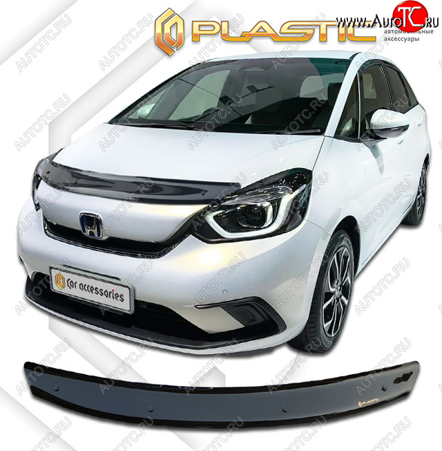 1 889 р. Дефлектор капота CA-Plastic  Honda Fit  4 GR (2019-2022) дорестайлинг (classic черный, без надписи)  с доставкой в г. Набережные‑Челны