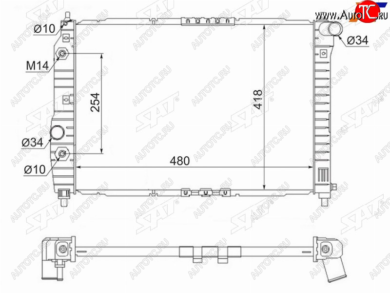 6 199 р. Радиатор SAT Chevrolet Aveo T200 хэтчбек 5 дв (2002-2008)  с доставкой в г. Набережные‑Челны