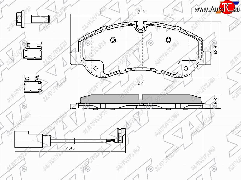 2 059 р. Колодки тормозные перед FL-FR SAT Ford Transit 4  рестайлинг (2020-2024)  с доставкой в г. Набережные‑Челны