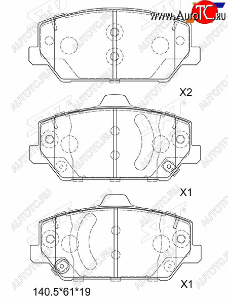 1 849 р. Колодки тормозные передние FR-FL SAT   Hyundai I30  FD (2007-2012), KIA Optima ( 4 JF,  JF) (2015-2020)  с доставкой в г. Набережные‑Челны