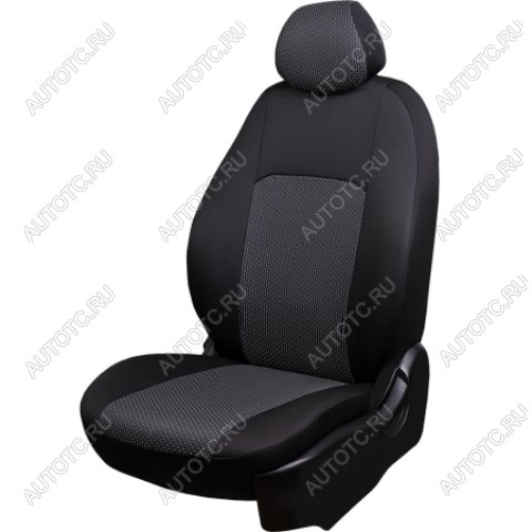 5 899 р. Комплект чехлов для сидений (ЦЗС 3Г Жаккард) Дублин Lord Autofashion Nissan Almera G15 седан (2012-2019) (черный, вставка Сеул серая)  с доставкой в г. Набережные‑Челны