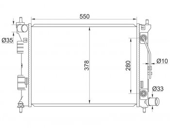 Радиатор охлаждающей жидкости SAT Hyundai Creta (GS), Elantra (XD,  MD), KIA Ceed (2 JD), Cerato (2 TD,  3 YD,  4 BD), Soul (AM,  PS)