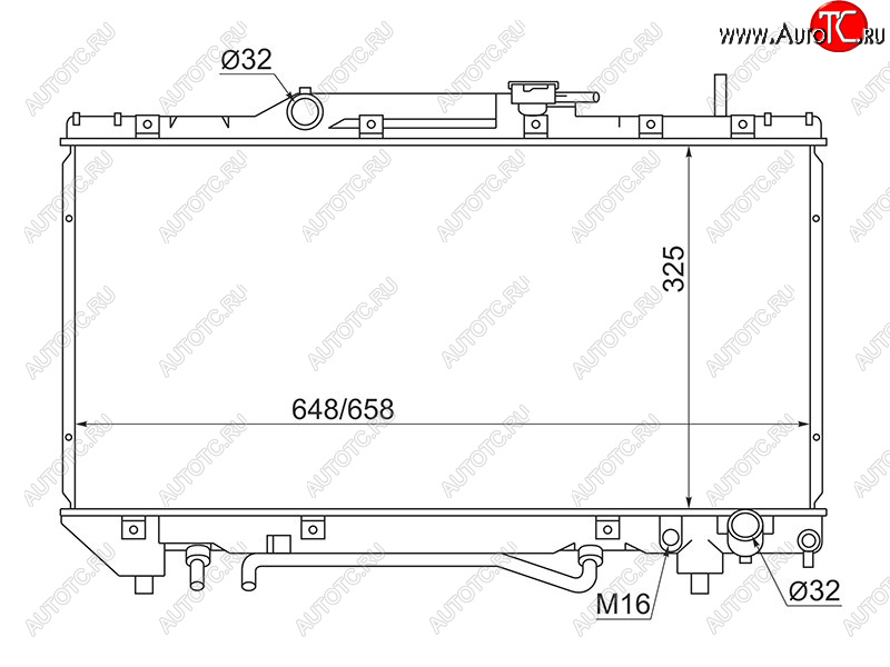 5 349 р. Радиатор SAT Toyota Caldina T190 дорестайлинг универсал (1992-1995)  с доставкой в г. Набережные‑Челны
