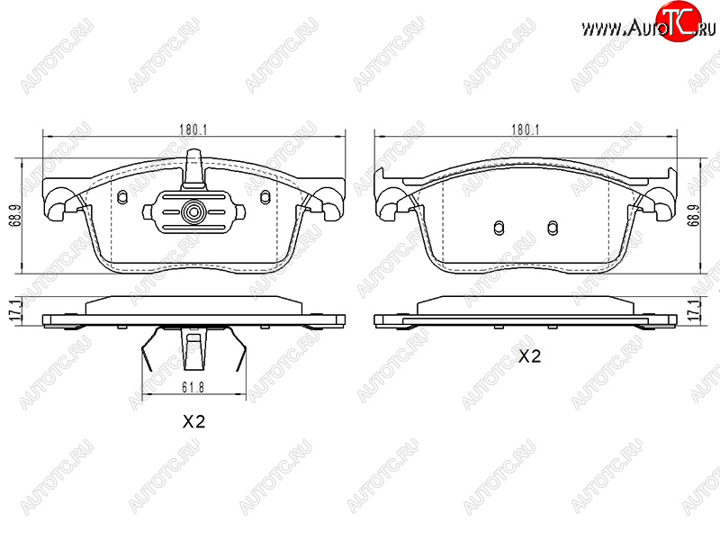 2 299 р. Колодки тормозные передние FL-FR SAT  CITROEN Jumpy (2016-2022), CITROEN SpaceTourer (2016-2022), Peugeot Expert (2016-2024), Peugeot Traveller (2016-2024)  с доставкой в г. Набережные‑Челны