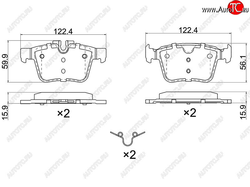 1 139 р. Колодки тормозные зад LH-RH SAT  Land Rover Range Rover Evoque ( 1 L538,  2 L551) (2011-2024), Volvo XC60 (2017-2022), Volvo XC90  L (2015-2024)  с доставкой в г. Набережные‑Челны