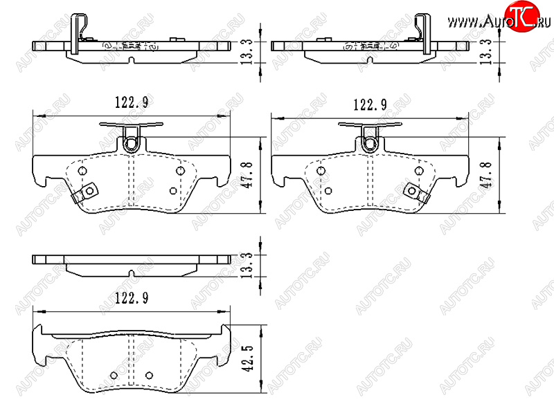 1 229 р. Колодки тормозные задние RH-LH SAT  Honda Fit ( 3 GP,GK,  4 GR) (2017-2022) 2-ой рестайлинг, дорестайлинг  с доставкой в г. Набережные‑Челны