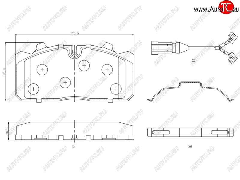 4 199 р. Колодки тормозные перед FL-FR SAT  ГАЗ ГАЗель Next ( A21,A22, С41, С42,  A21,A22, С41, С42, Фермер,  A60,A63, A64,  A62,А65,  A31,A32, C45, C46) - ГАЗель NEXT Citiline  А68 (система Wabco PA с датчиком)  с доставкой в г. Набережные‑Челны