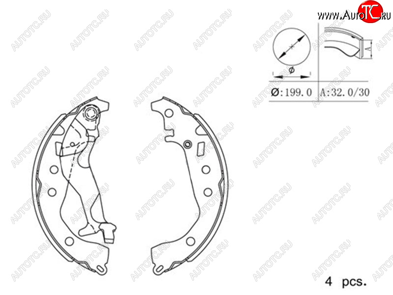 1 439 р. Колодки тормозные барабанные задние RH-LH SAT  Toyota Corolla Axio  (E160) седан - Vitz  XP130  с доставкой в г. Набережные‑Челны