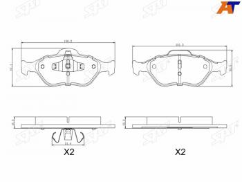 Колодки тормозные перед FL-FR SAT Mazda 2/Demio DY дорестайлинг (2002-2005)