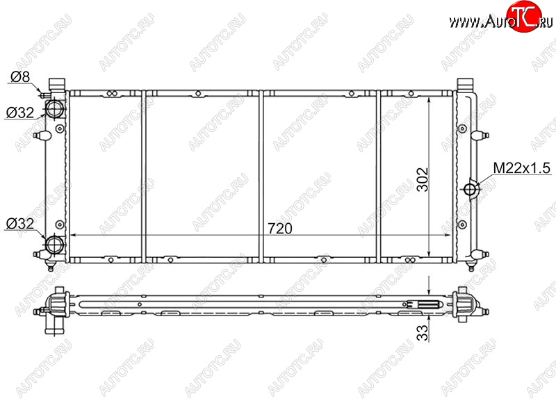 5 599 р. Радиатор охлаждающей жидкости SAT  Volkswagen Caravelle  T4 - Transporter  T4  с доставкой в г. Набережные‑Челны