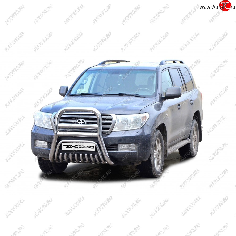 14 999 р. Передок крашенная d63.5, Техно Сфера Toyota Land Cruiser 200 дорестайлинг (2007-2012) (Черный матовый)  с доставкой в г. Набережные‑Челны