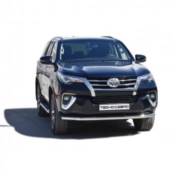 Защита переда труба нержавейка d63.5, Техно сфера Toyota (Тойота) Fortuner (Фортунер) ( AN50/AN60,  AN160) (2004-2024) AN50/AN60, AN160 дорестайлинг, 1-ый рестайлинг, 2-ой рестайлинг, дорестайлинг, рестайлинг