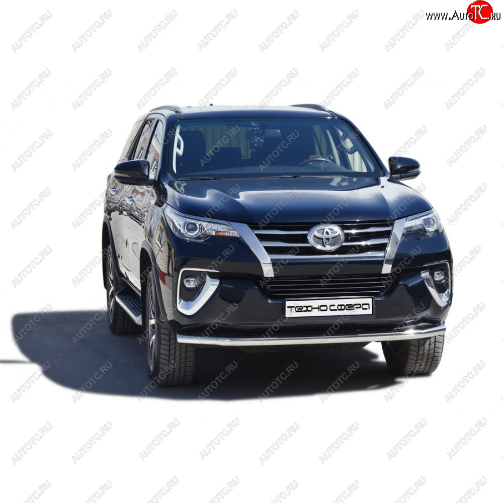 32 999 р. Защита переда труба нержавейка d63.5, Техно сфера  Toyota Fortuner ( AN50/AN60,  AN160) (2004-2025) дорестайлинг, 1-ый рестайлинг, 2-ой рестайлинг, дорестайлинг, рестайлинг (Нержавейка)  с доставкой в г. Набережные‑Челны