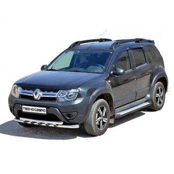 Защита переда труба двойная крашенная d63.5, Техно Сфера Renault Duster HS дорестайлинг (2010-2015)