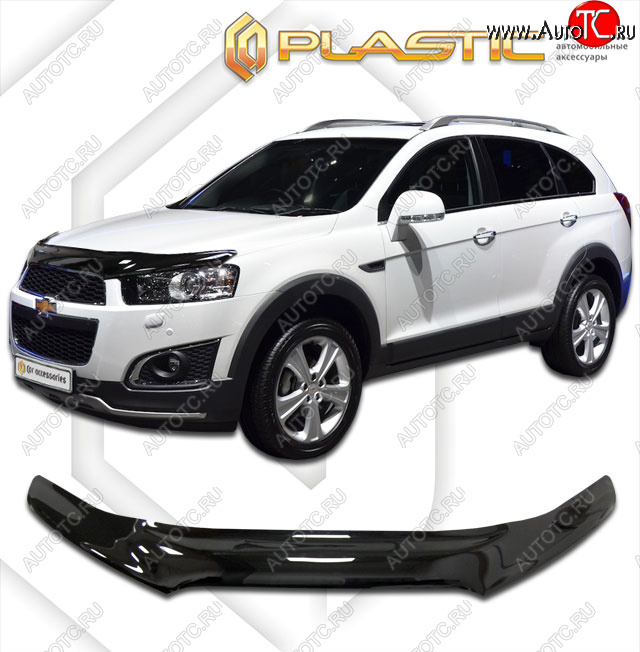 2 199 р. Дефлектор капота (exclusive) CA-Plastic Chevrolet Captiva 1-ый рестайлинг (2011-2013) (Classic черный)  с доставкой в г. Набережные‑Челны