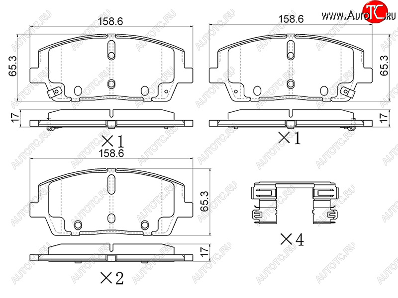 2 099 р. Колодки тормозные передние FR-FL SAT   Hyundai Palisade  LX2 (2018-2022), Hyundai Santa Fe  TM (2018-2022), KIA Sorento ( UM/Prime,  MQ4) (2014-2022)  с доставкой в г. Набережные‑Челны