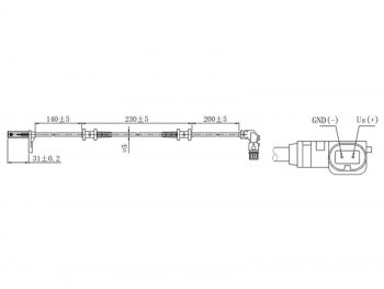 Датчик ABS передний RH-LH SAT  C-Class ( CL203,  S203), CLK class  W209