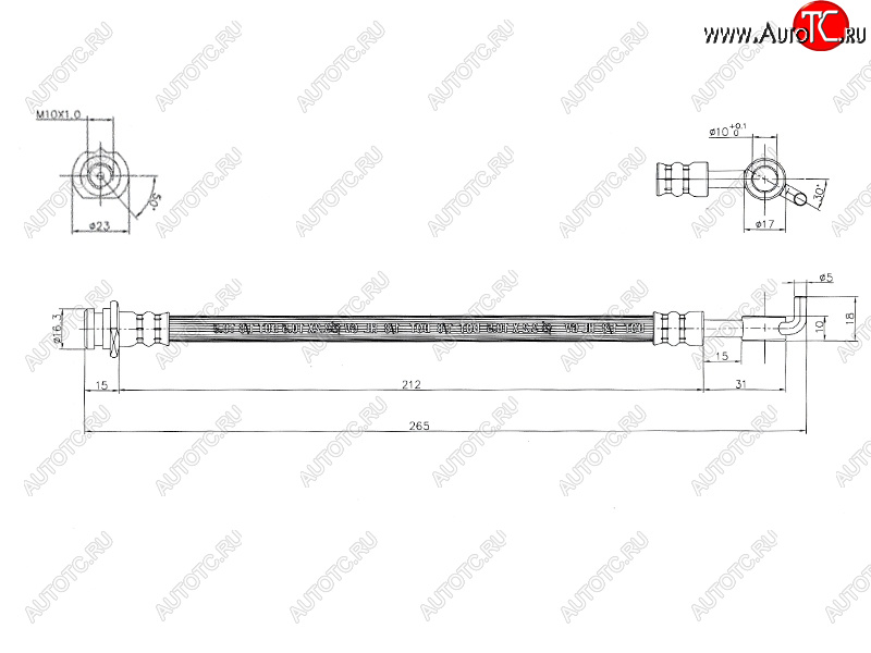 559 р. Шланг тормозной задний RH SAT  Nissan Qashqai  1 - Qashqai +2  1  с доставкой в г. Набережные‑Челны