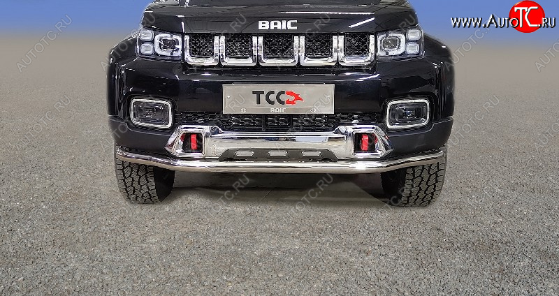 25 549 р. Защита переднего бампера нижняя d60,3 мм ТСС Тюнинг  BAIC BJ40 (2022-2024) (нержавейка)  с доставкой в г. Набережные‑Челны